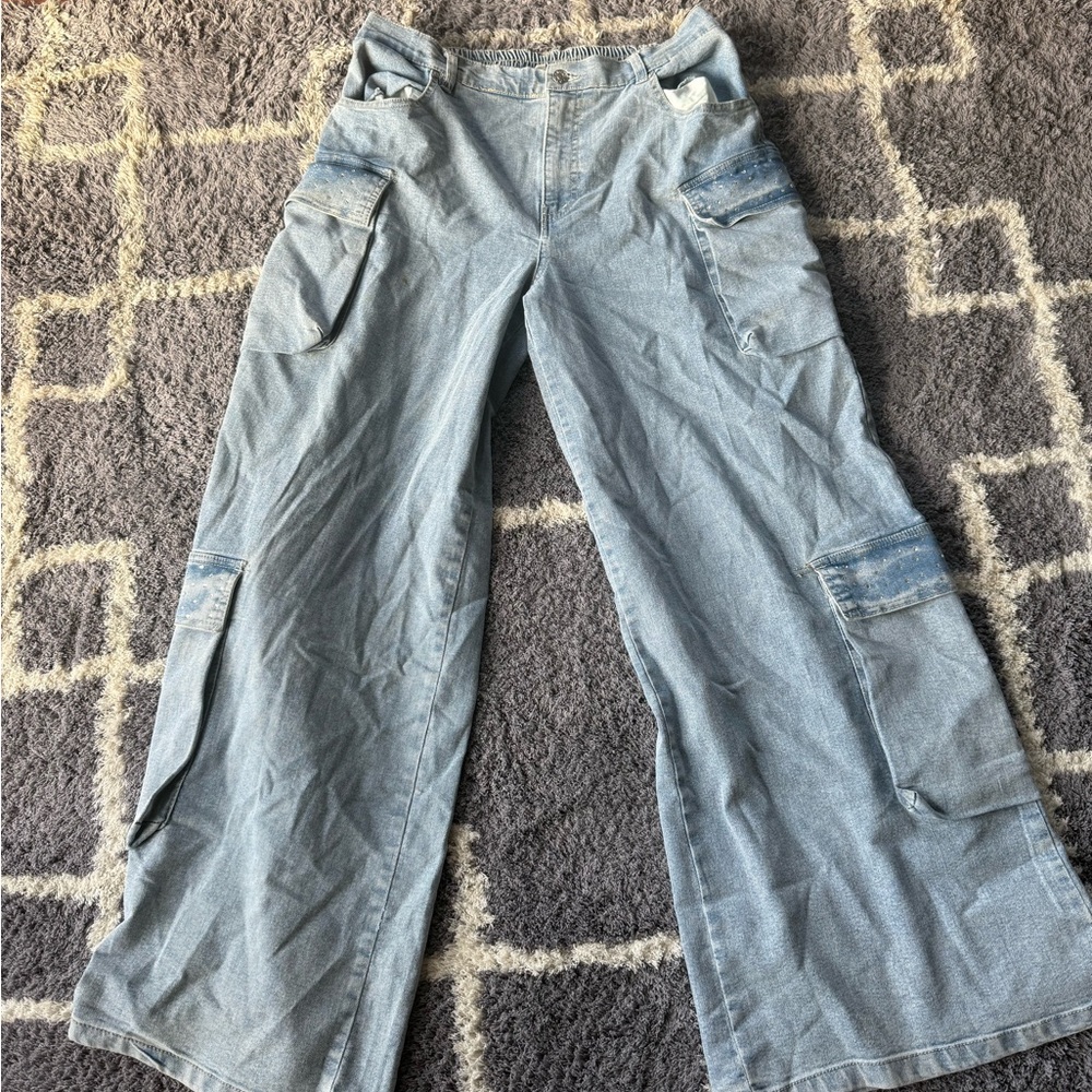 Wide Leg Light Blue Jeans